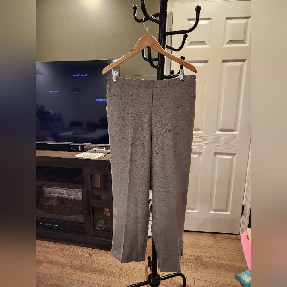 Alfred Dunner sz 16 light gray pull on dress pants